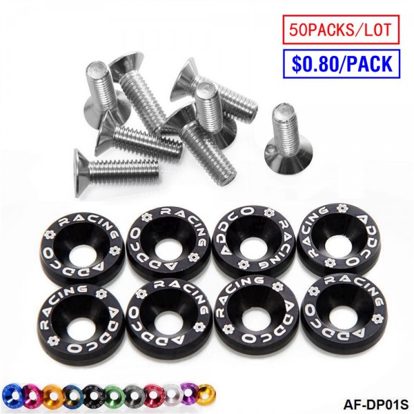 ADDCO - 50PACKS/LOT Fender Washers Bumper Washer License Plate Bolts Kits for Honda Civic EK EP AP DC2 DC5  AD-DP01S