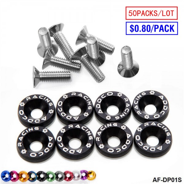 ADDCO - 50PACK/LOT Fender Washers Bumper Washer License Plate Bolts Kits for Honda Civic EK EP AP DC2 DC5  AD-DP01S