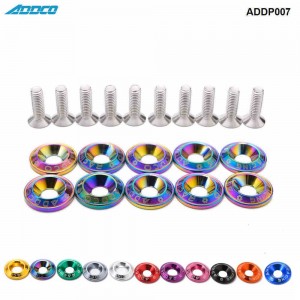 ADDCO Racing 10PC M6 CNC Billet Aluminum Fender Bumper Washer Bolt Engine Bay Dress Up Kit ADDP007