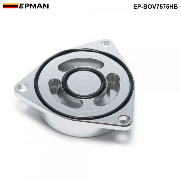 EPMAN SSQV Silver/Black SQV Adaptor BOV Flange Adapte Blow Off Valve For Hyundai Genesis 2.0T Turbo 08+ EP-BOV7575HB