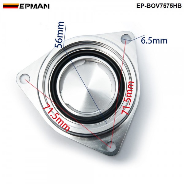 EPMAN SSQV Silver/Black SQV Adaptor BOV Flange Adapte Blow Off Valve For Hyundai Genesis 2.0T Turbo 08+ EP-BOV7575HB