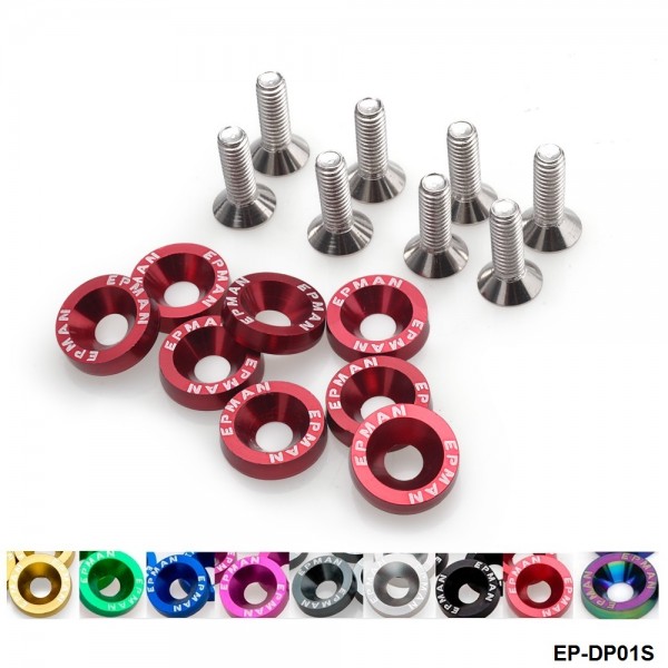 EPMAN 8PCS/Pack Fender Washers Bumper Washer License Plate Bolts Kits for Honda Civic EK EP AP DC2 DC5 EP-DP01S EPMAN 8PCS/Pack Fender Washers Bumper Washer License Plate Bolts Kits for Honda Civic EK EP AP DC2 DC5 EP-DP01S