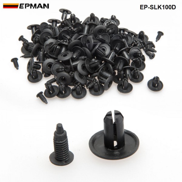 100PCS/Pack 8mm Car Universal Mixed Door Trunk Rack Bumper Expansion Screw Threaded Nail Plastic Interior Clip EP-SLK100D