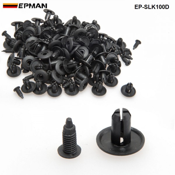100PCS/Pack 8mm Car Universal Mixed Door Trunk Rack Bumper Expansion Screw Threaded Nail Plastic Interior Clip EP-SLK100D