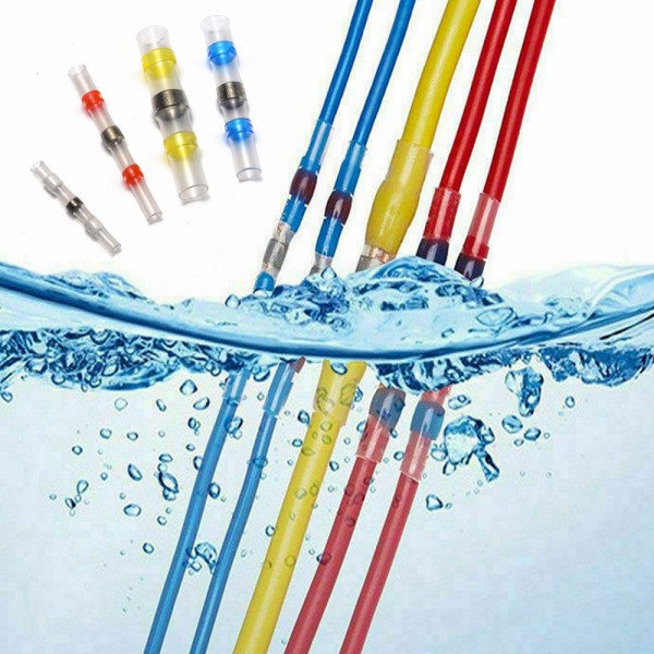 EPMAN 300Pcs Waterproof Solder Heat Shrink Tube Solder Sleeve Tubing Wires Connectors Cable Splice Line to Line Connector EP307GP300