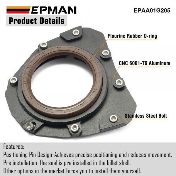 EPMAN Rear Main Crankshaft Seal Engine Holder w/ Flange For Audi For VW 2.0T TSl EA888 Engines EPAA01G205 EPMAN Rear Main Crankshaft Seal Engine Holder w/ Flange For Audi For VW 2.0T TSl EA888 Engines EPAA01G205