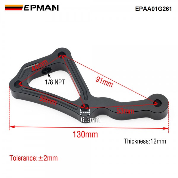 EPMAN Billet Aluminum Coolant Temp Sensor Spacer For Nissan 240SX S13 S14 S15 SR20DET Direct Bolt-On, 1/8 NPT Fitting EPAA01G261