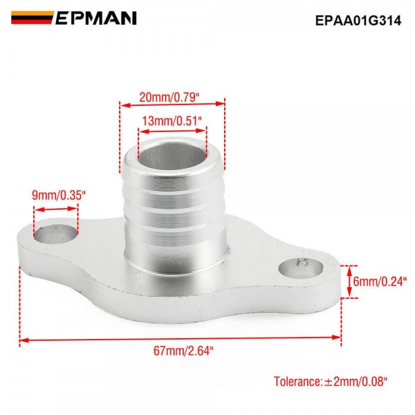EPMAN CNC Machined Turbo Oil Drain Flange Prevents Smoking Turbo M20 Billet Aluminum Fitting EPAA01G314