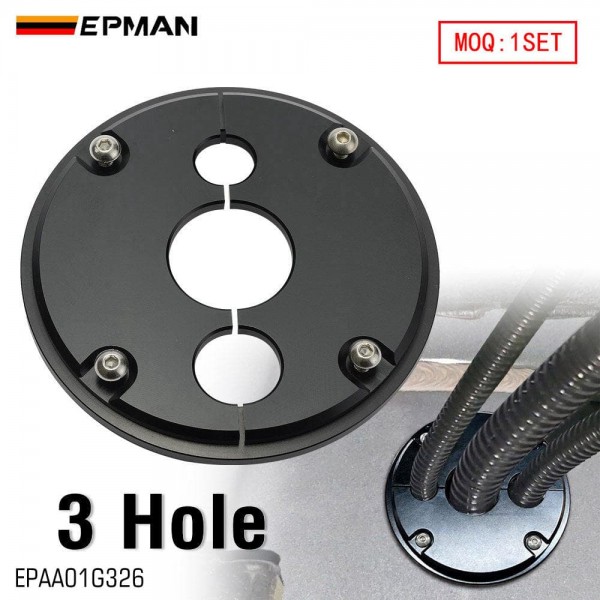 EPMAN 3-Hole Billet Aluminum Firewall Grommet for Holley Terminator X / X Max Black Harness Bulkhead Fitting EPAA01G326