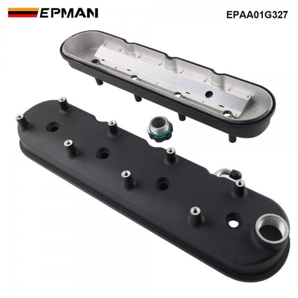 EPMAN Tall Billet-style Aluminum Valve Covers w/ Coil Mounts - Direct Fit for LS1 LS2 LS3 LS6 LS7 V8 Engines EPAA01G327