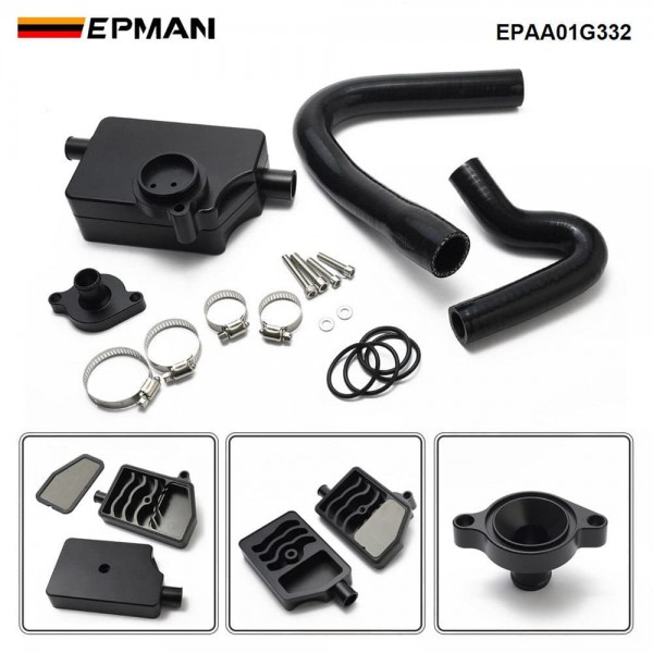 EPMAN Aluminum CCV Oil Separator for Ford 6.7L Powerstroke F250 F350 F450 - Recirculating, Cleanable, Direct OEM Fit EPAA01G332