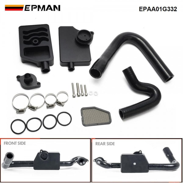 EPMAN Aluminum CCV Oil Separator for Ford 6.7L Powerstroke F250 F350 F450 - Recirculating, Cleanable, Direct OEM Fit EPAA01G332
