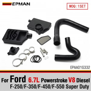 EPMAN Aluminum CCV Oil Separator for Ford 6.7L Powerstroke F250 F350 F450 - Recirculating, Cleanable, Direct OEM Fit EPAA01G332