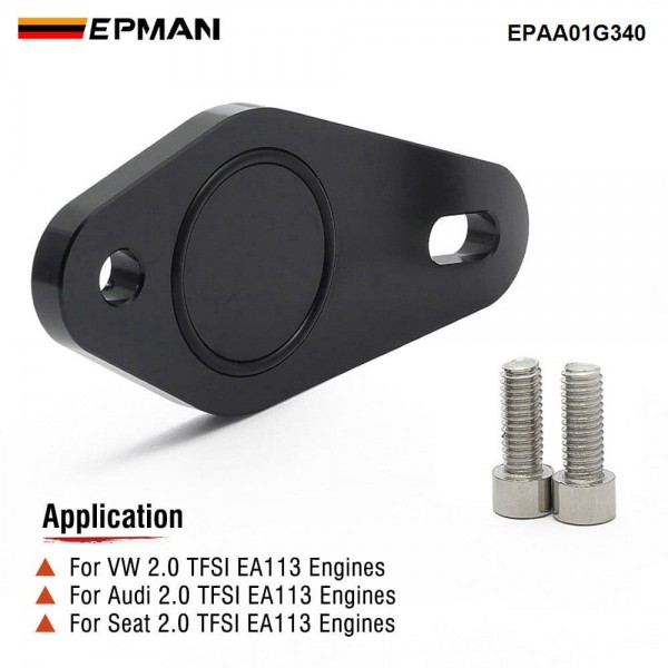 EPMAN EA113 Engine Rear Breather Delete Plate Compatible with VW Golf Passat Audi A3 TT Seat Leon - 6061 Aluminum Block Off Plate for Oil Catch Can System EPAA01G340