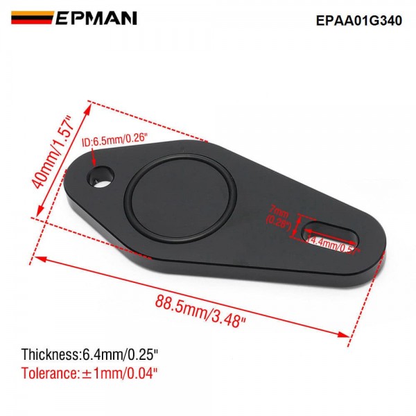 EPMAN EA113 Engine Rear Breather Delete Plate Compatible with VW Golf Passat Audi A3 TT Seat Leon - 6061 Aluminum Block Off Plate for Oil Catch Can System EPAA01G340
