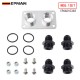 EPMAN Dual Firewall Bulkhead Pass Through Fitting Billet Aluminum -16ORB Pattern with 4x -12AN Barb EPAA01G348