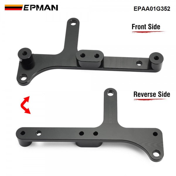 EPMAN CNC Billet Coil Bracket Kit For Honda B16 B18 VTEC IGN1A Engines Black Anodized Aluminum EPAA01G352