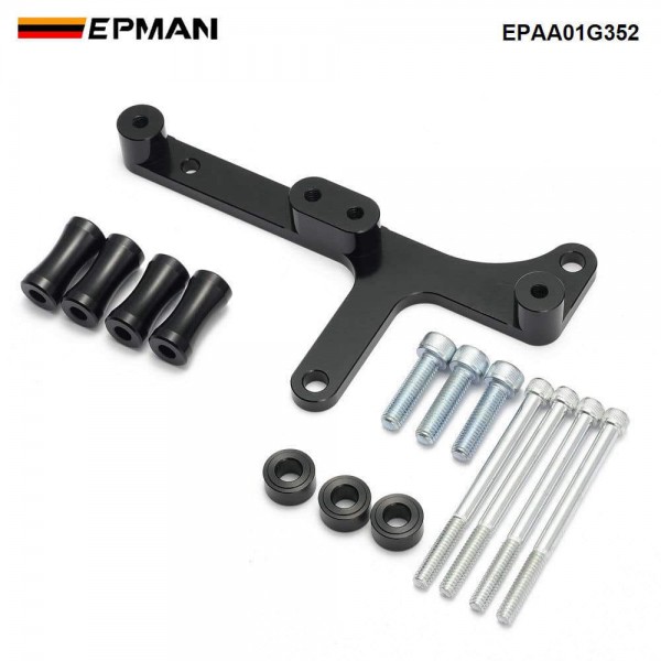 EPMAN CNC Billet Coil Bracket Kit For Honda B16 B18 VTEC IGN1A Engines Black Anodized Aluminum EPAA01G352