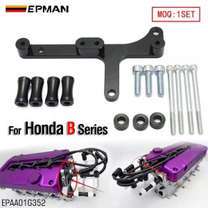 EPMAN CNC Billet Coil Bracket Kit For Honda B16 B18 VTEC IGN1A Engines Black Anodized Aluminum EPAA01G352