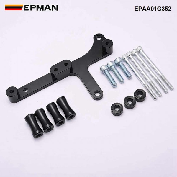 EPMAN CNC Billet Coil Bracket Kit For Honda B16 B18 VTEC IGN1A Engines Black Anodized Aluminum EPAA01G352