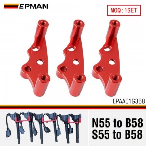 EPMAN 3PCS S55/N55 to B58 Coil Conversion Bracket | Red Billet Aluminum For BMW EPAA01G368