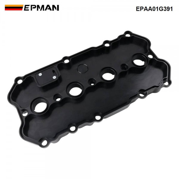 EPMAN Billet Valve Cover - CNC Aluminum for EA113 2.0T FSI Black Anodized -10AN Breather EPAA01G391