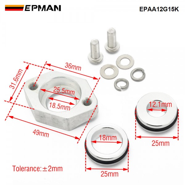 EPMAN Aluminum Intercooler Pipe Map Sensor Flange Kit For VW AUDI 1.8T Golf Jetta Beetle A4 Turbocharger EPAA12G15K