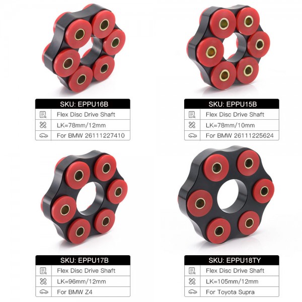 EPMAN LK=105mm/12mm Polyurethane Aluminum Transmission Mount Flex Disc Drive Shaft For Toyota Supra Lexus SC300 GS300 2JZ 92-051UZ Joint 3751124010 EPPU18TY