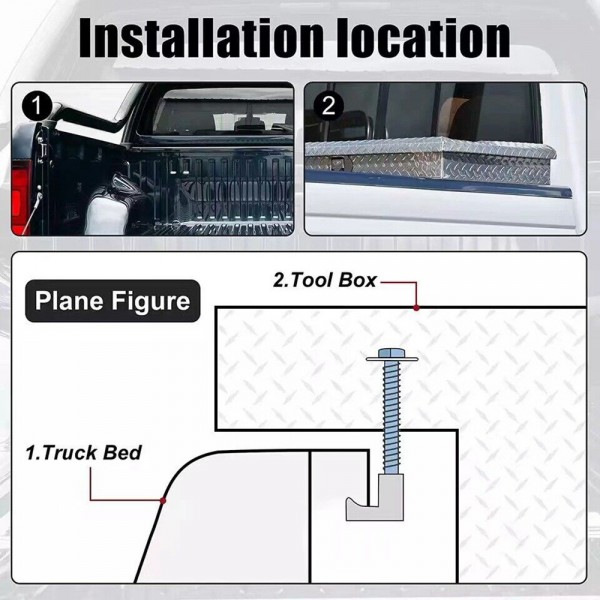 (MOQ:5 SETS) EPMAN 4PCS/SET Tool Box Mount Tie Downs J Hook Crossover Toolbox Pickup Aluminum EPAA18G04