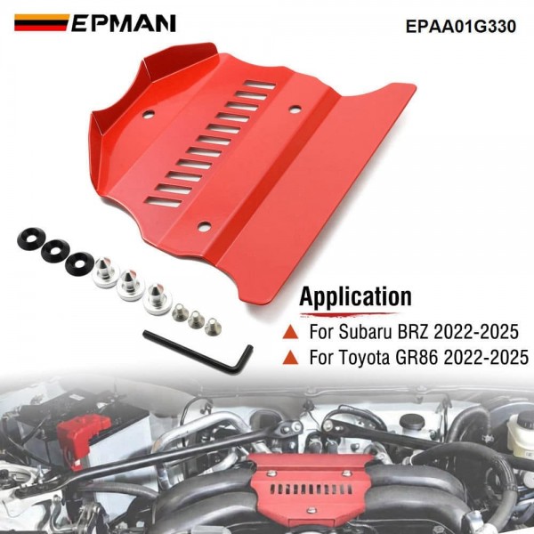 EPMAN 6061-T6 Aluminum Engine Bay Guard Red Powder Coated Fit Subaru BRZ Toyota GR86 2022-2025 OEM EPAA01G330