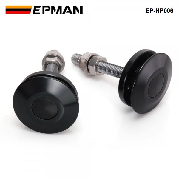EPMAN Quick-Latch 2.5" Low Profile Push Button Hood Pins Fastener - Billet - Satin - Each EP-HP006 EPMAN Quick-Latch 2.5" Low Profile Push Button Hood Pins Fastener - Billet - Satin - Each EP-HP006