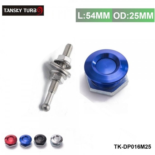 TANSKY  -1" Universal Aluminum Quick Latch Push Button Billet Hood Pins Lock Clip For VW Golf  TK-DP016M25