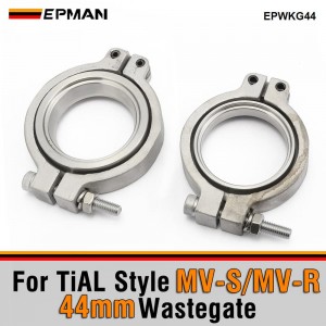 EPMAN Turbo Wastegate V-Band Clamp Kit 44mm for EPMAN TiAL Style MV-R MV-S Stainless Steel High Temp Racing Exhaust Flange Set with Bolts EPWKG44