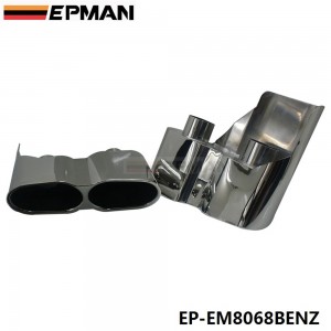 EPMAN 2 Caliber 5.2cm 304 Stainless Steel Chrome Exhaust Muffler Tip For BENZ S CLASS 2008-2013 EP-EM8068BENZ