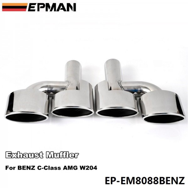 EPMAN 5.0cm 304 Stainless Steel Exhaust Muffler Tip For BENZ C-Class AMG W204 EP-EM8088BENZ