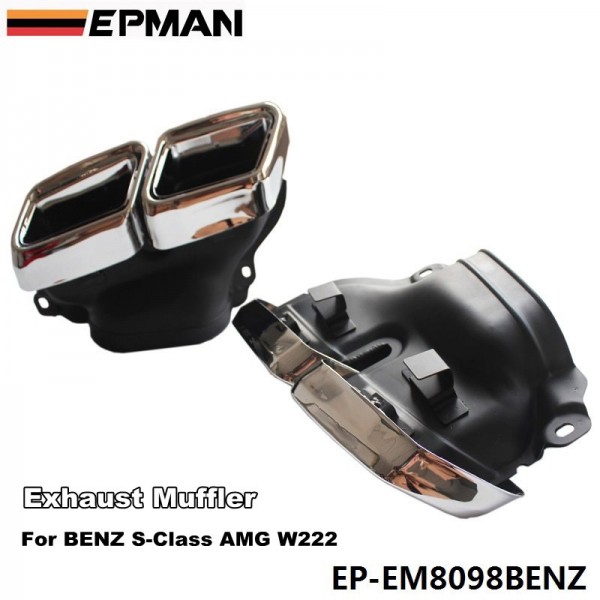 EPMAN Chrome 304 Stainless Steel For Mercedes-Benz AMG S65 S63 E63 Exhaust Muffler Tips W222 W212 W205 R231 W218 EP-EM8098BENZ EPMAN Chrome 304 Stainless Steel For Mercedes-Benz AMG S65 S63 E63 Exhaust Muffler Tips W222 W212 W205 R231 W218 EP-EM8098BENZ