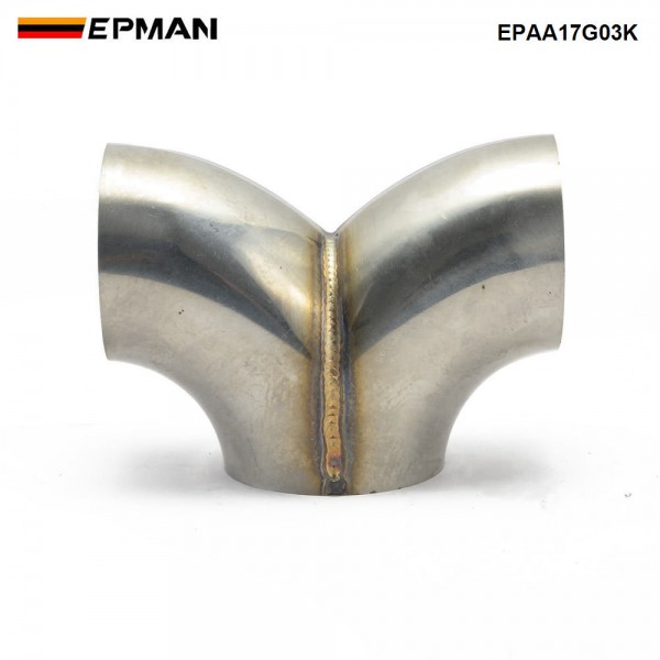 EPMAN Stainless Steel Universal Welding Exhaust Pipe Precision T-Style Y-Pipe Structure For racing cars, trucks, and motorcycles Exhaust Systems EPAA17G03K