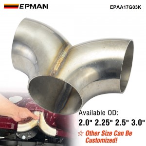 EPMAN Stainless Steel Universal Welding Exhaust Pipe Precision T-Style Y-Pipe Structure For racing cars, trucks, and motorcycles Exhaust Systems EPAA17G03K