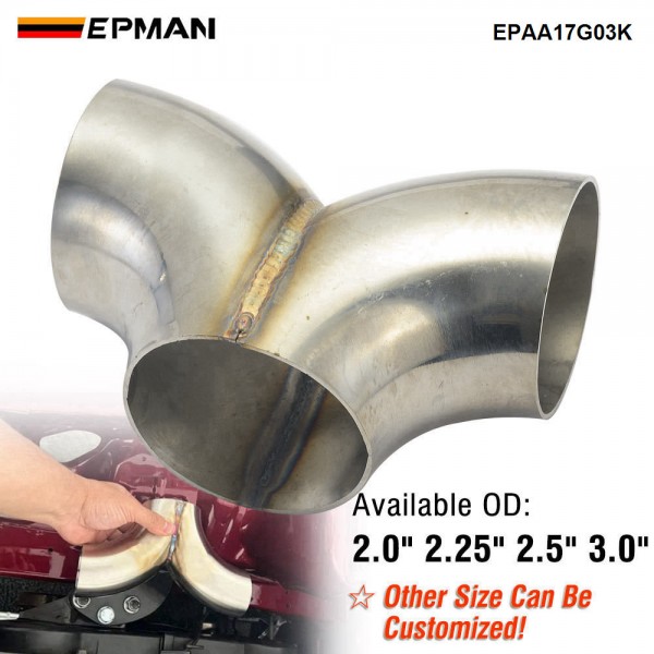 EPMAN Stainless Steel Universal Welding Exhaust Pipe Precision T-Style Y-Pipe Structure For racing cars, trucks, and motorcycles Exhaust Systems EPAA17G03K EPMAN Stainless Steel Universal Welding Exhaust Pipe Precision T-Style Y-Pipe Structure For racing cars, trucks, and motorcycles Exhaust Systems EPAA17G03K