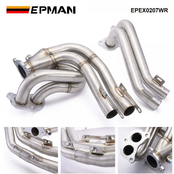 EPMAN For Subaru lmpreza WRX STI 2002-2007 2.0L 2.5L Turbo Stainless Steel Exhaust Header + Up-Pipe EPEX0207WR