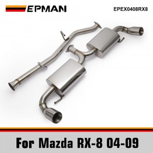 EPMAN For 04-08 Mazda RX-8 1.3L Dual 3 Muffler Tip Racing Catback Exhaust System EPEX0408RX8
