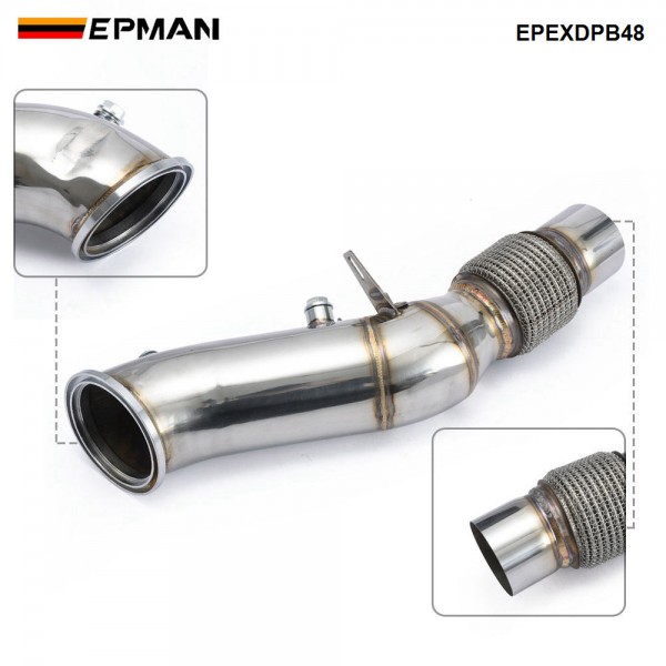 EPMAN B48 Exhasut Catless Downpipe for BMW F20 F30 G20 | +30HP Gain | Stainless Steel EPEXDPB48