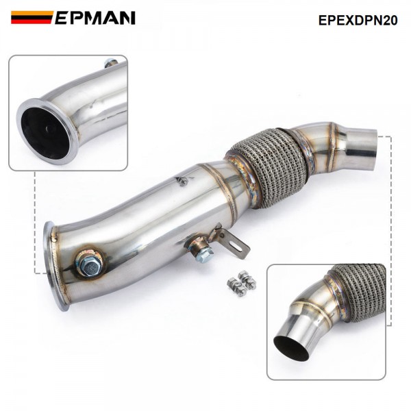 EPMAN High Flow Performance Catless Downpipe for BMW N20 Engine F20 F22 F30 F32 F34 125i 220i 228i 320i 328i 420i 428i Stainless Steel EPEXDPN20