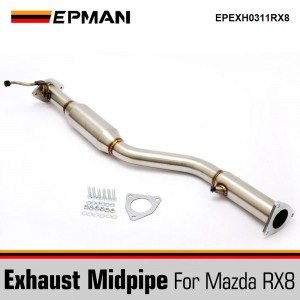 EPMAN Stainless Steel Rx8 Exhaust Midpipe Down Pipe For Mazda RX-8 2003-2012 EPEXH0311RX8