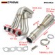 EPMAN Header Exhaust Downpipe 3" 4-1 Tri-Y For Honda Civic EK EG DC2 K Series K20 K24 V-Band Down Pipe EPEXHK20