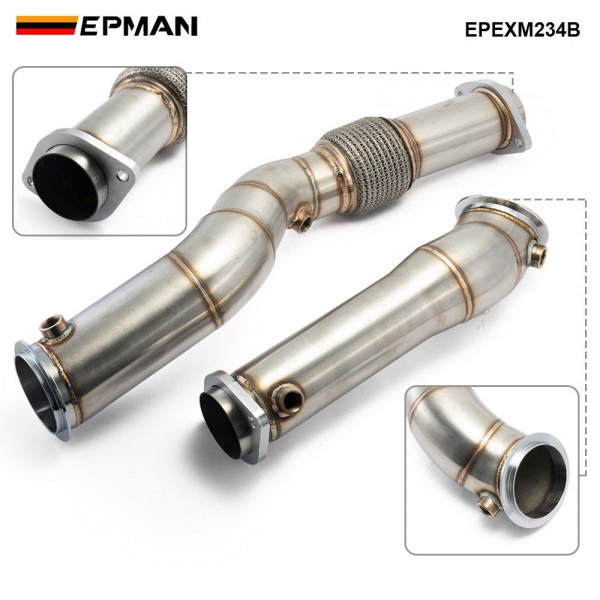 EPMAN Exhaust Catless Down Pipes For BMW S58 3.5" Fat Boy Downpipes M2 M3 M4 G87 G80 G82 G83 EPEXM234B