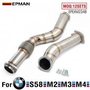 EPMAN Exhaust Catless Down Pipes For BMW S58 3.5" Fat Boy Downpipes M2 M3 M4 G87 G80 G82 G83 EPEXM234B