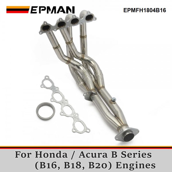 EPMAN Stainless Racing Header Exhaust Manifold for Honda Acura Civic Si Integra B-Series B16 B18 EPMFH1804B16