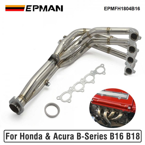 EPMAN Stainless Racing Header Exhaust Manifold for Honda Acura Civic Si Integra B-Series B16 B18 EPMFH1804B16