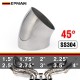 EPMAN Stainless Steel 1.5", 1.75", 2", 2.25", 2.5", 2.75", 3", 3.5", 4" Weldable 45° Elbows for Car Modified Exhaust Elbow Pipe, Exhaust Downpipe Cutout Stair Handrail etc.
